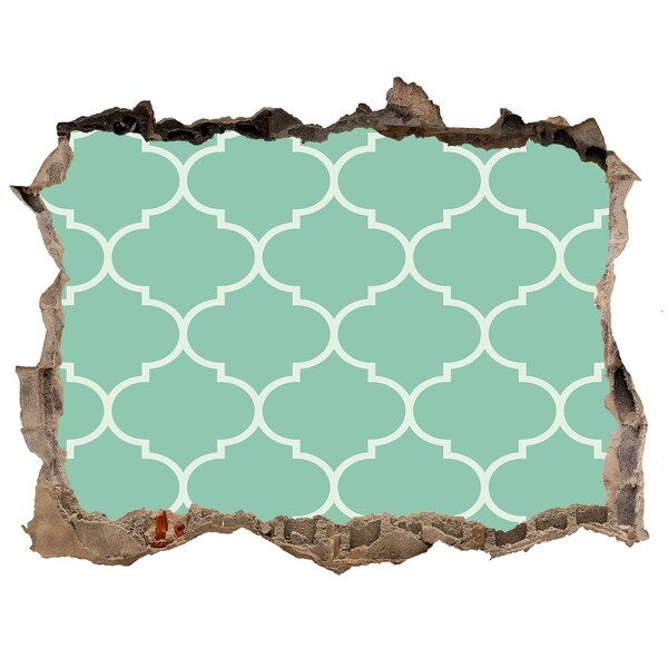 Autocollant mural trou Mosaïque verte sur fond de mur endommagé