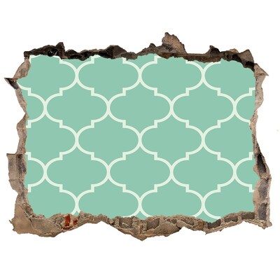 Autocollant mural trou Mosaïque verte sur fond de mur endommagé