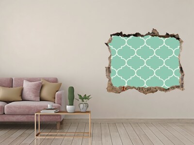 Autocollant mural trou Mosaïque verte sur fond de mur endommagé