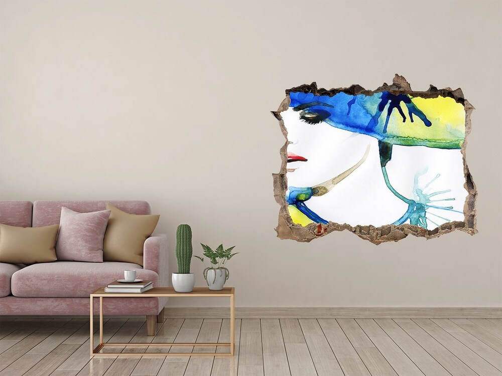 Sticker mural effet trou Abstraction du triangle pierre