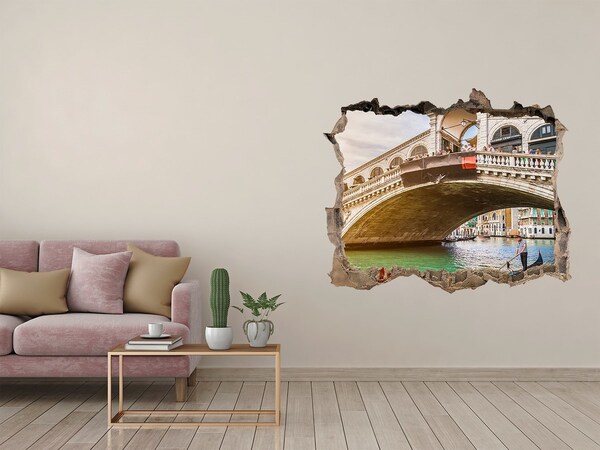 Autocollant mural trou Le pont du Rialto à Venise