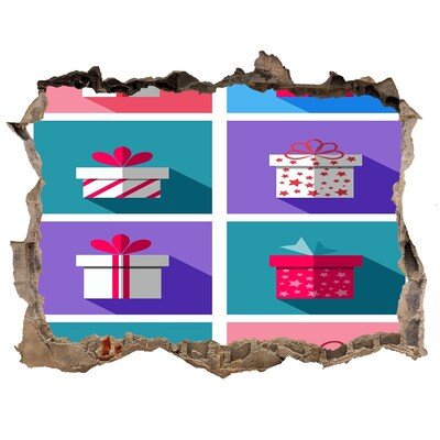 Autocollant à effet 3d trou surprises cadeaux