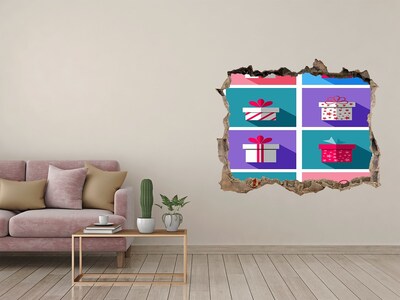 Autocollant à effet 3d trou surprises cadeaux