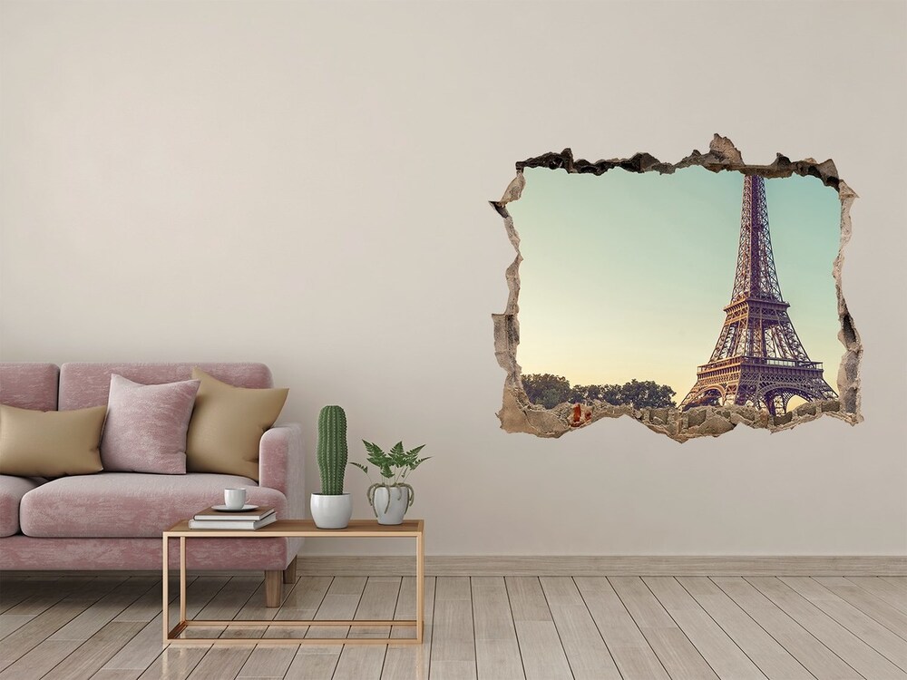 Sticker mural effet trou Montagnes en hiver pierre