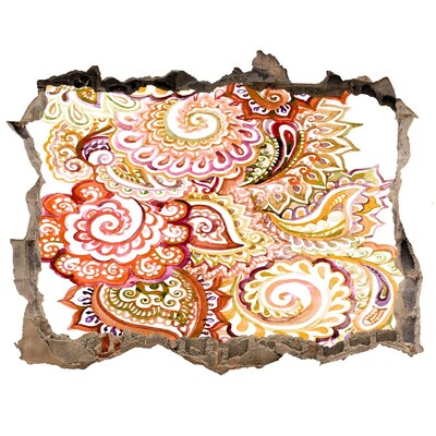 Sticker trou dans le mur Motifs colorés sur fond de béton