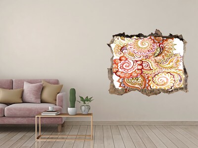 Sticker trou dans le mur Motifs colorés sur fond de béton