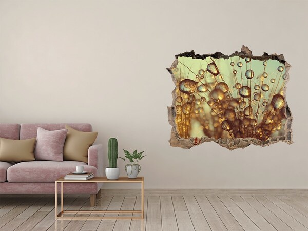 Autocollant mural trou Des gouttes sur les cheveux délicats