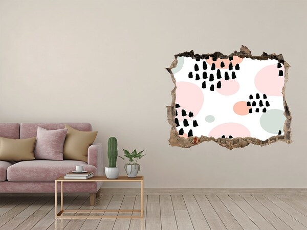 Autocollant mural trou Un trou dans le mur avec des taches colorées