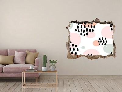 Autocollant mural trou Un trou dans le mur avec des taches colorées