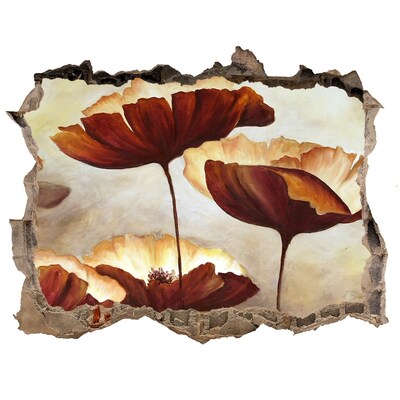 Sticker trou dans le mur Un rêve floral dans un mur en ruine