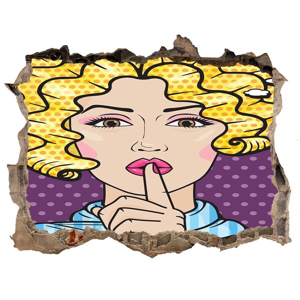 Sticker mural effet trou Une femme au sourire mystérieux