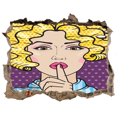 Sticker mural effet trou Une femme au sourire mystérieux