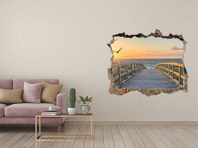 Sticker mural effet trou Coucher de soleil sur la mer