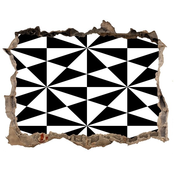 Autocollant à effet 3d trou Motifs géométriques dans un trou dans le mur