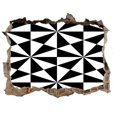 Autocollant à effet 3d trou Motifs géométriques dans un trou dans le mur