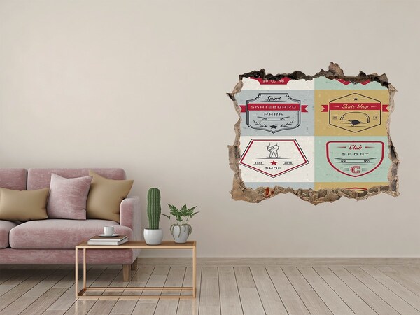 Sticker trou dans le mur Skatepark en ville