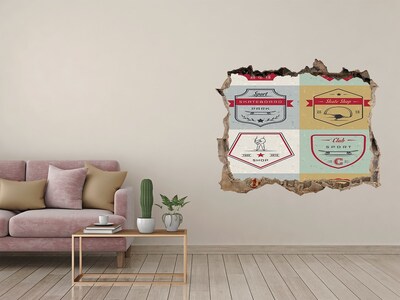 Sticker trou dans le mur Skatepark en ville