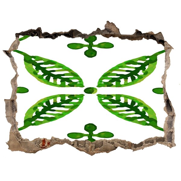 Sticker mural effet trou Plante verte dans un trou dans le mur