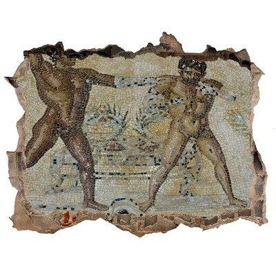 Autocollant mural trou combats de gladiateurs antiques