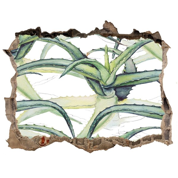 Sticker trou dans le mur Une oasis de verdure en béton