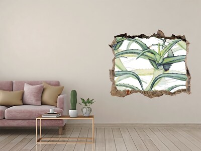 Sticker trou dans le mur Une oasis de verdure en béton