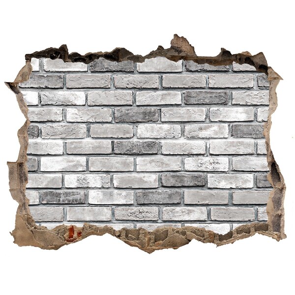 Sticker mural effet trou Un mur de briques en ruine