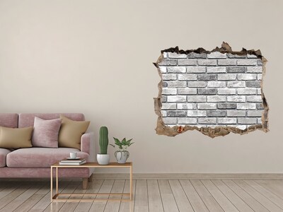 Sticker mural effet trou Alpes en hiver pierre