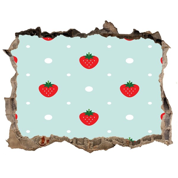 Sticker trou dans le mur paradis des fraises