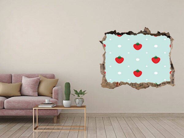 Sticker trou dans le mur paradis des fraises