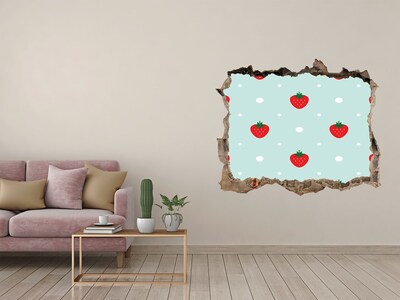 Sticker trou dans le mur paradis des fraises