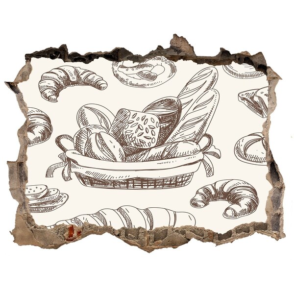 Sticker trou dans le mur Panier de pain