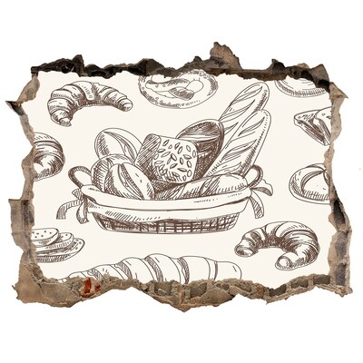 Sticker trou dans le mur Panier de pain