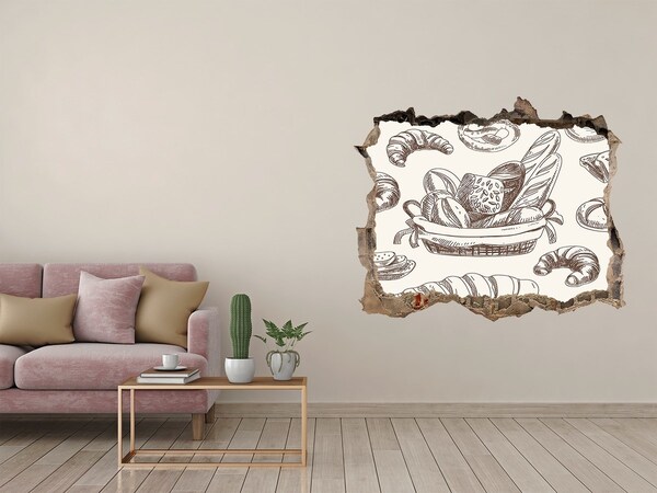 Sticker trou dans le mur Panier de pain