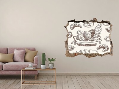 Sticker trou dans le mur Panier de pain