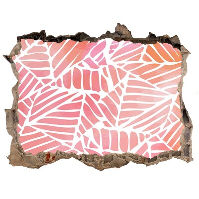 Sticker mural effet trou Motif de feuilles tropicales