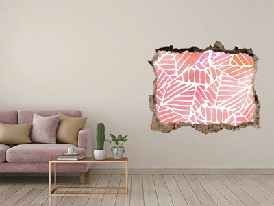 Sticker mural effet trou Motif de feuilles tropicales