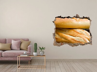 Autocollant à effet 3d trou Baguettes fraîches dans le mur