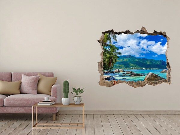 Autocollant mural trou Une oasis tropicale avec vue sur la mer
