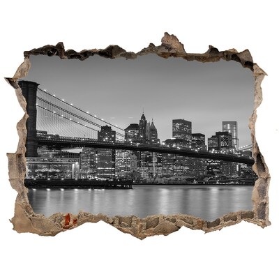 Autocollant mural trou Une vue de la ville en noir et blanc