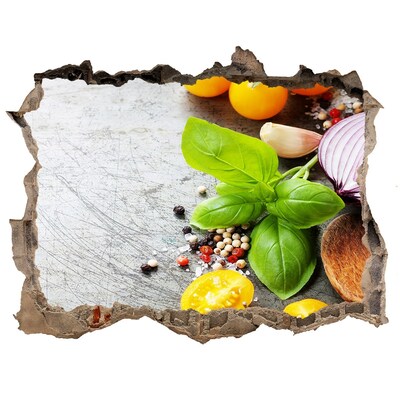 Sticker mural effet trou Inspirations de cuisine cachées derrière les murs