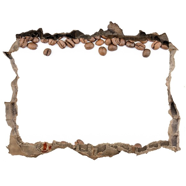 Sticker mural effet trou Mur de grains de café brisé