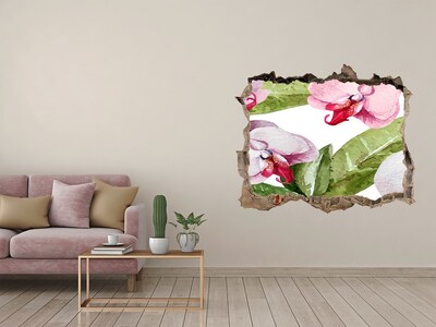 Autocollant mural trou Pivoines pierre