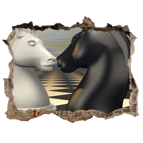 Autocollant à effet 3d trou Confrontation aux échecs