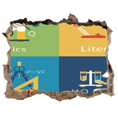 Autocollant mural trou La science en action