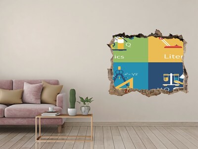 Autocollant mural trou La science en action