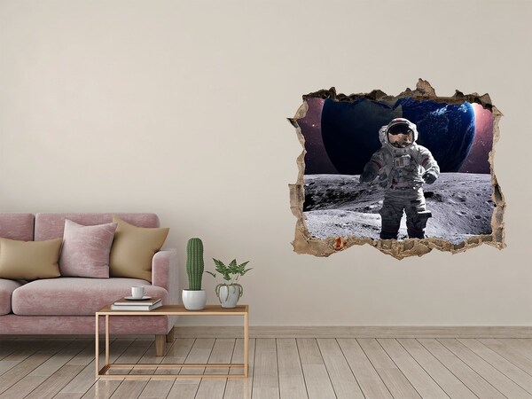 Autocollant mural trou Astronaute sur la Lune