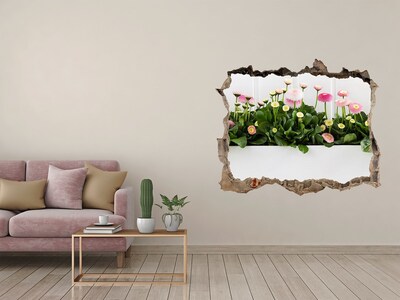 Autocollant à effet 3d trou Jardin fleuri « Trou dans le mur »