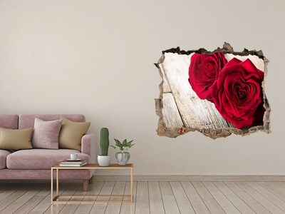 Sticker trou dans le mur Marguerites roses pierre