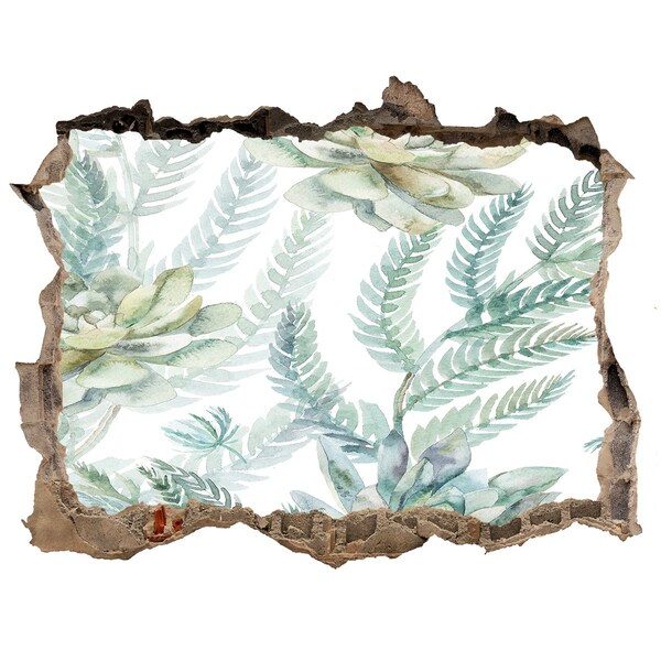 Autocollant mural trou Une oasis de verdure en béton