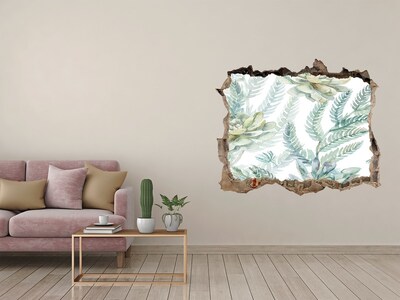 Autocollant mural trou Une oasis de verdure en béton